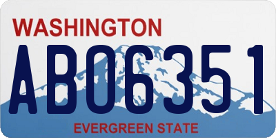 WA license plate ABO6351