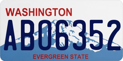 WA license plate ABO6352