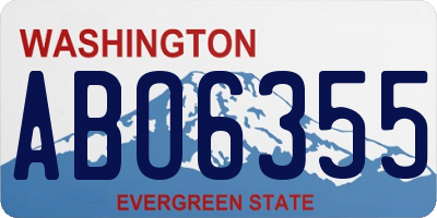 WA license plate ABO6355