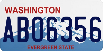 WA license plate ABO6356
