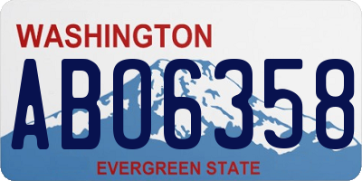 WA license plate ABO6358