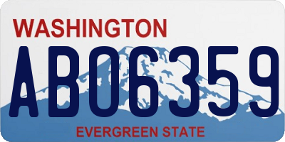 WA license plate ABO6359