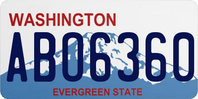 WA license plate ABO6360