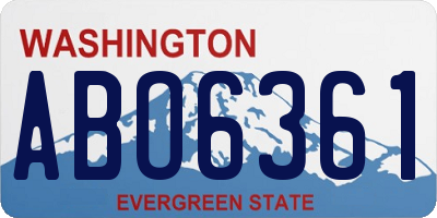 WA license plate ABO6361