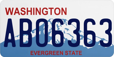 WA license plate ABO6363