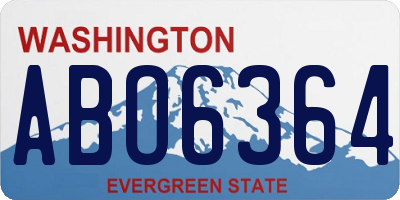 WA license plate ABO6364