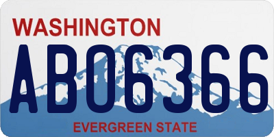 WA license plate ABO6366
