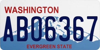 WA license plate ABO6367