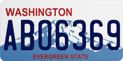 WA license plate ABO6369