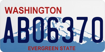WA license plate ABO6370