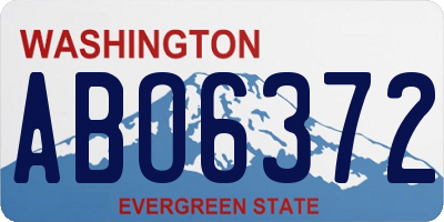 WA license plate ABO6372