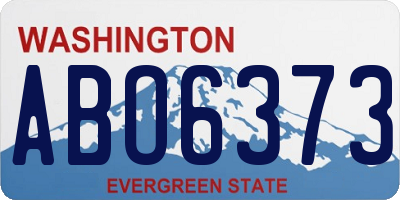 WA license plate ABO6373
