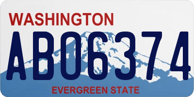 WA license plate ABO6374