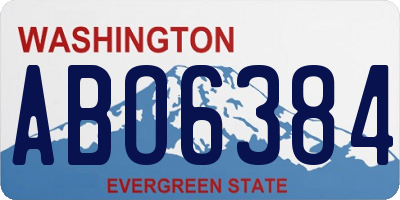 WA license plate ABO6384