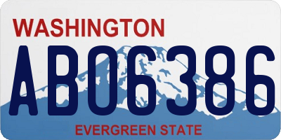 WA license plate ABO6386