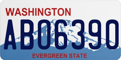 WA license plate ABO6390