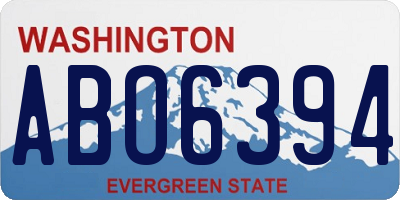 WA license plate ABO6394