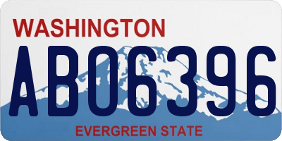 WA license plate ABO6396