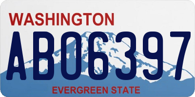 WA license plate ABO6397