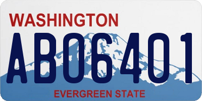 WA license plate ABO6401