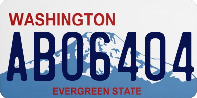 WA license plate ABO6404