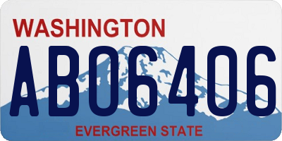 WA license plate ABO6406