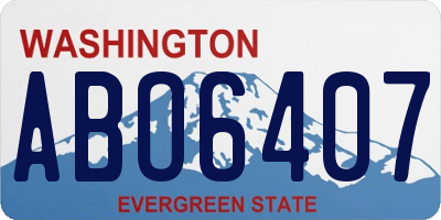 WA license plate ABO6407