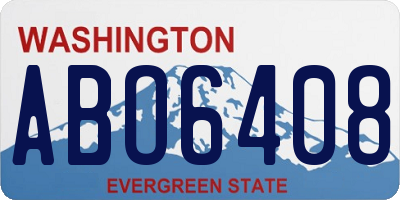 WA license plate ABO6408