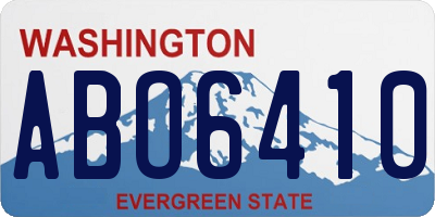 WA license plate ABO6410