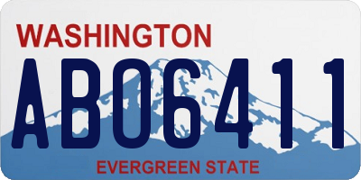 WA license plate ABO6411