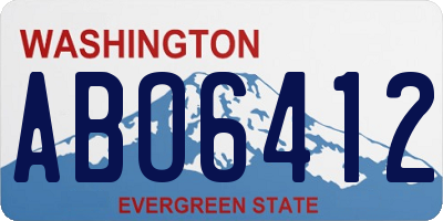 WA license plate ABO6412