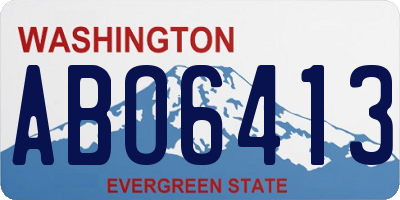 WA license plate ABO6413