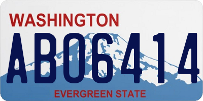 WA license plate ABO6414