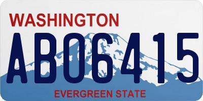 WA license plate ABO6415