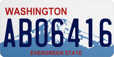 WA license plate ABO6416