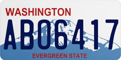 WA license plate ABO6417