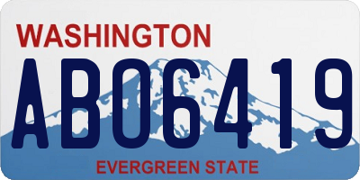WA license plate ABO6419