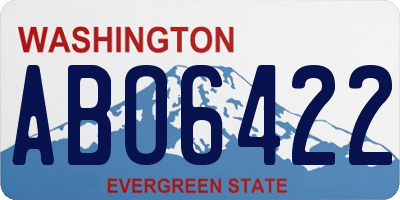WA license plate ABO6422