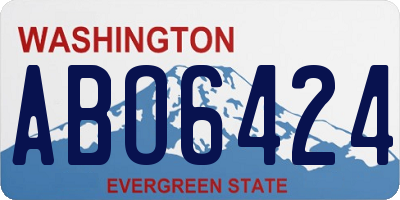 WA license plate ABO6424