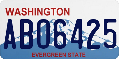 WA license plate ABO6425
