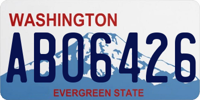 WA license plate ABO6426