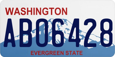 WA license plate ABO6428