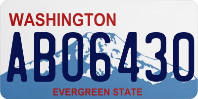 WA license plate ABO6430