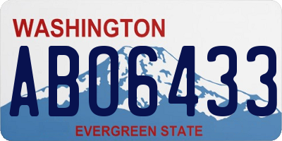 WA license plate ABO6433