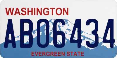 WA license plate ABO6434