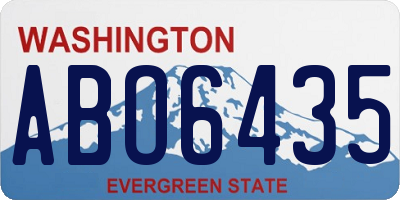WA license plate ABO6435