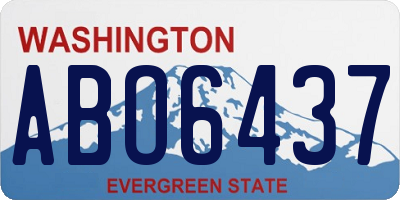 WA license plate ABO6437