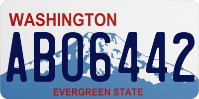 WA license plate ABO6442