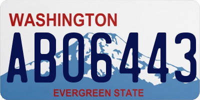 WA license plate ABO6443
