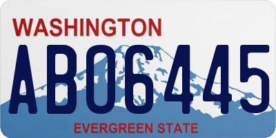 WA license plate ABO6445